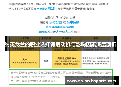 纳英戈兰的职业选择背后动机与影响因素深度剖析